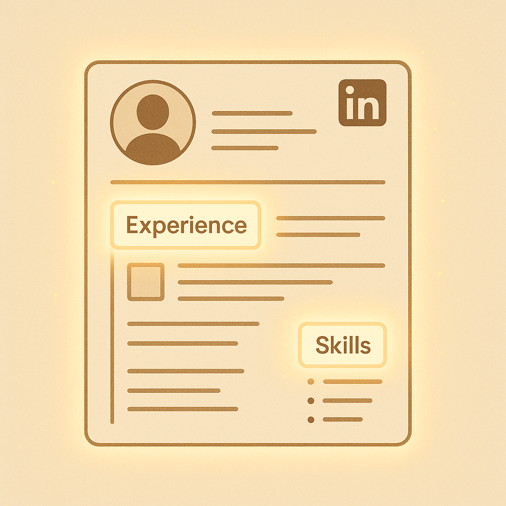 Illustrasjon: Optimalisering av LinkedIn-profilens kritiske seksjoner for jobbsøk
